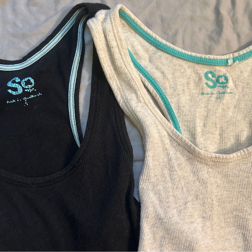 SO Women's Tank Tops - Black, Gray, Cream, and Navy - Picture 2 of 4